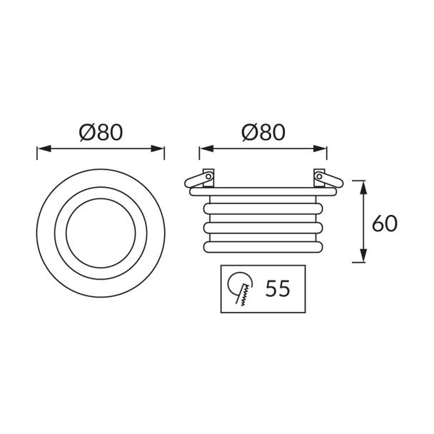 Sufitowa oprawa punktowa SMD LED IZA LED 6W 4000K 03180 IDEUS