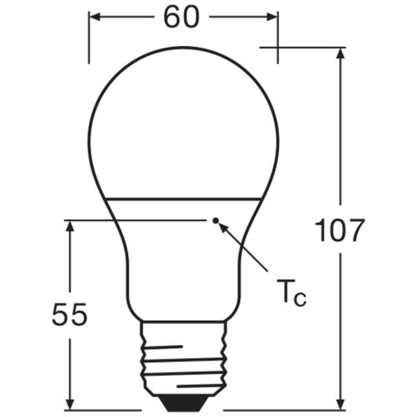 Żarówka LED x2 A60 E27 8W = 60W 806lm 3000K Ciepła 180° VALUE CLASSIC Osram