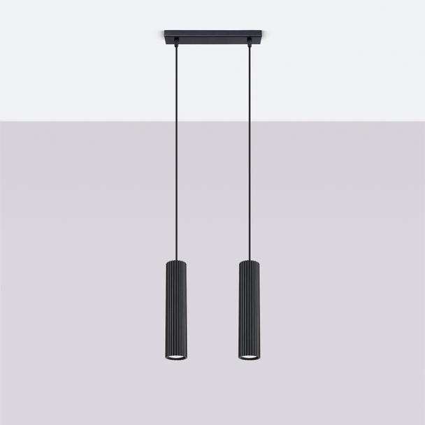 Sollux Lampa wisząca KARBON 2 czarny SL.1574
