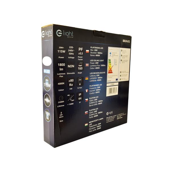 plafon LED Bravo 20W 1800lm 4000K biały ML4268 Milagro