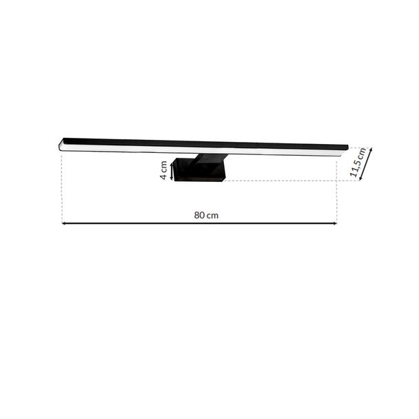 kinkiet łazienkowy nad lustro LED Shine 15W 1050lm 4000K czarny ML6336 Milagro