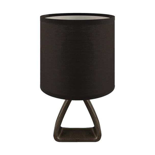 Lampka nocna stołowa abażur ATENA E14 czarna ceramiczna 04058 IDEUS