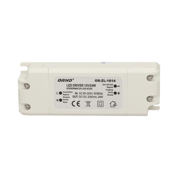 Zasilacz LED 12V DC 24W 2A IP20 OR-ZL-1614 ORNO