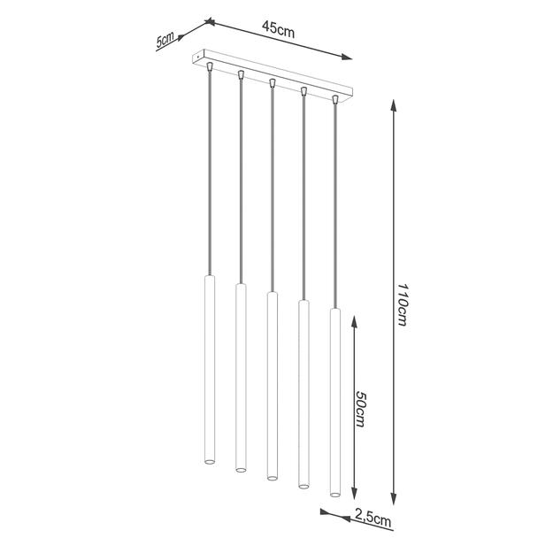 Sollux Lampa wisząca PASTELO 5L złota SL.1173