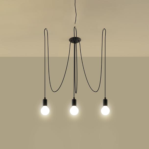 Sollux Żyrandol EDISON 3 czarny SL.0370