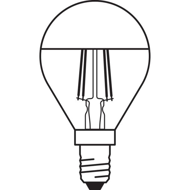 Lampa LED STAR CL P Filament szkło przezroczyste Mirror Gold 37 non-dim 4W 827 E14