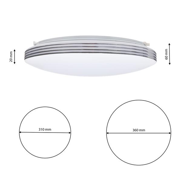 Milagro plafon LED Siena 30W 1800lm 3000/6000K (pilot w zestawie) biały ML262