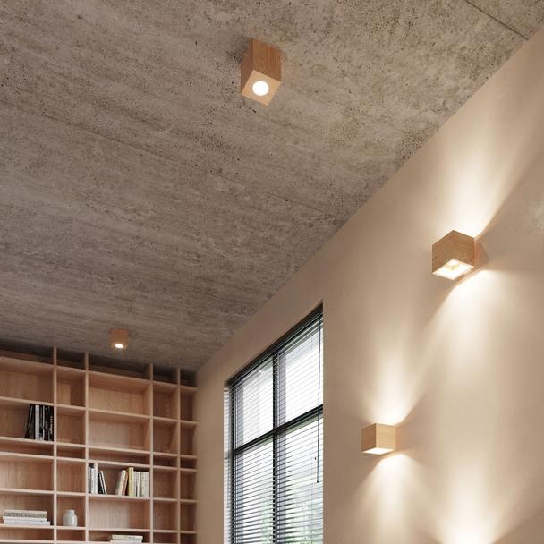 Sollux Plafon QUAD naturalne drewno SL.0493
