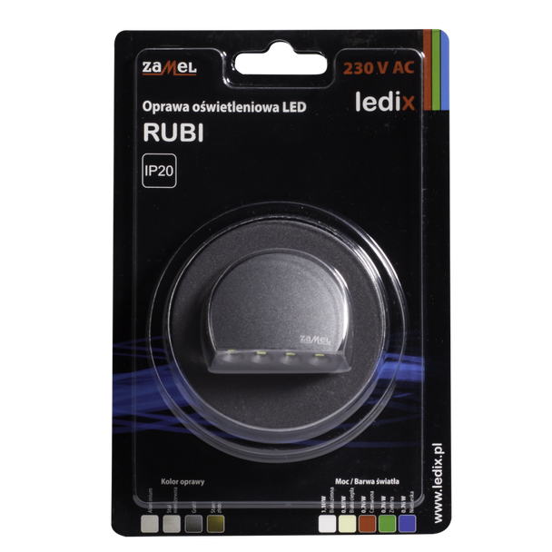 OPRAWA LED RUBI PT 230V AC GRF BIAŁA CIEPŁA TYP: 09-221-32 LED10922132 LED10922132-WPL ZAMEL