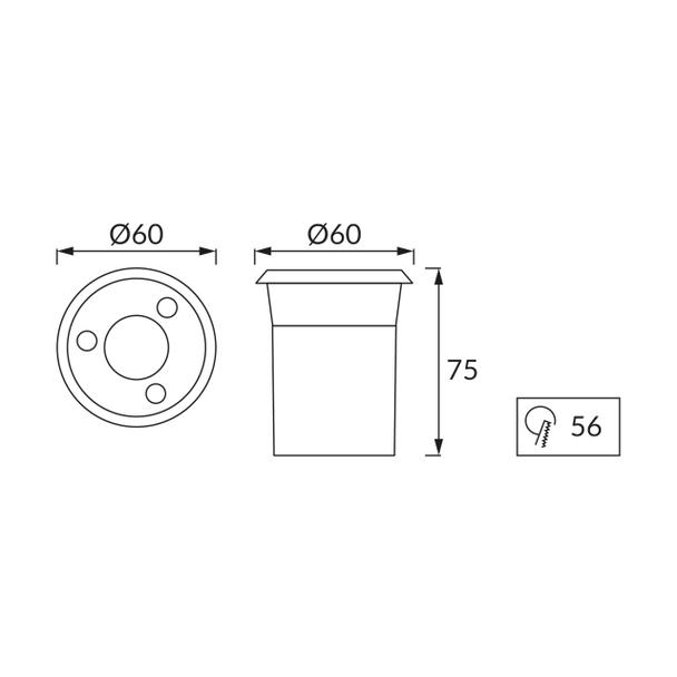 Oprawa dogruntowa LED GAWRA LED C 3W 4000K 03246 IDEUS