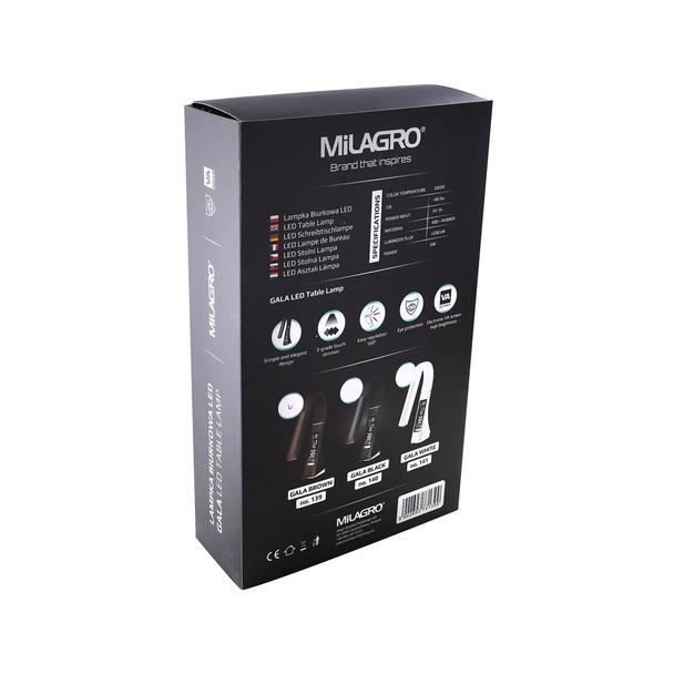 lampka biurkowa LED Gala 6W 420lm 3000K brązowa ML139 Milagro