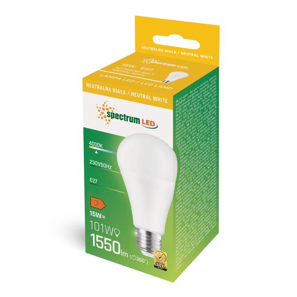 LED GLS  E-27 230V 15W NW SPECTRUM
