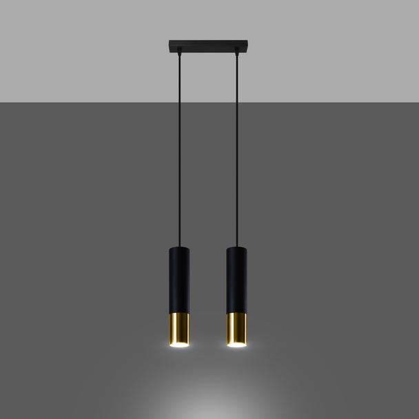 Sollux Lampa wisząca LOOPEZ 2 czarny/złoty SL.0953