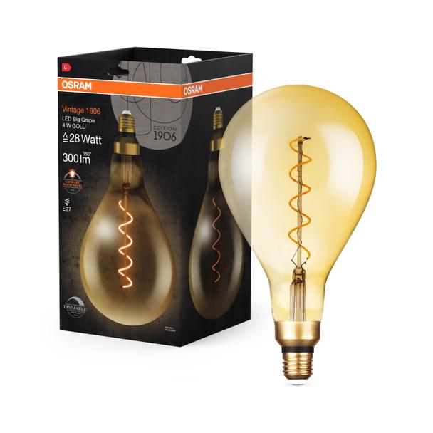 Lampa LED Vintage 1906 CL A160 Filament szkło przezroczyste GOLD 28 dim 5W 820 E27