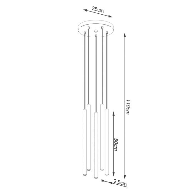 Sollux Lampa wisząca PASTELO 5P złota SL.1174