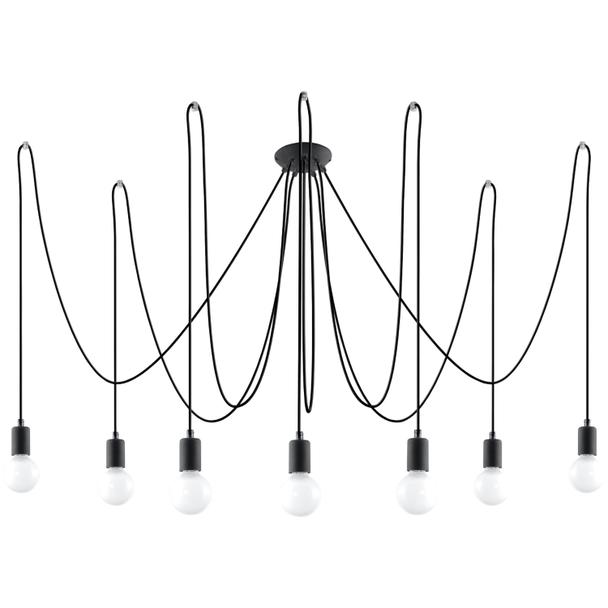 Sollux Żyrandol EDISON 7 czarny SL.0372