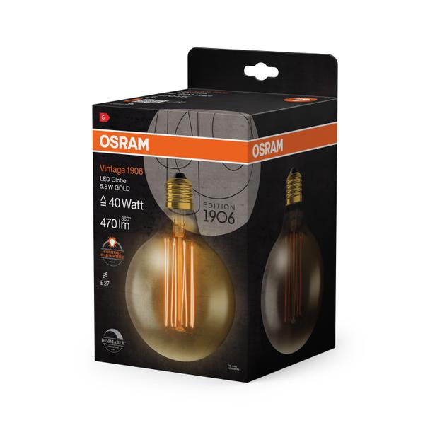 Lampa LED Vintage 1906 GOLD 125 dim 5,8W/822 E27