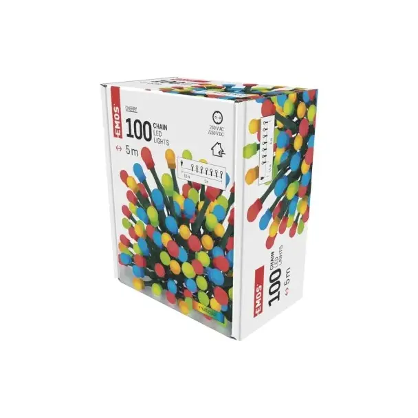 Lampki choinkowe kulki 100 LED 5m multikolor IP20 D5GM02 EMOS