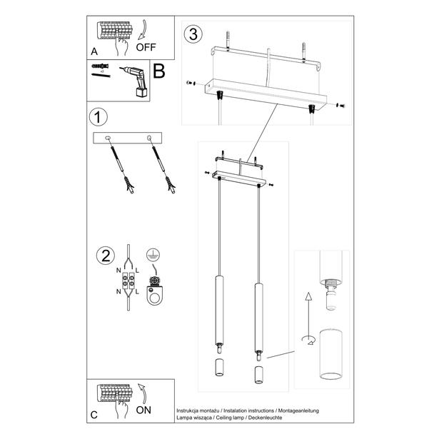 Sollux Lampa wisząca WEZYR 2 czarna SL.0961