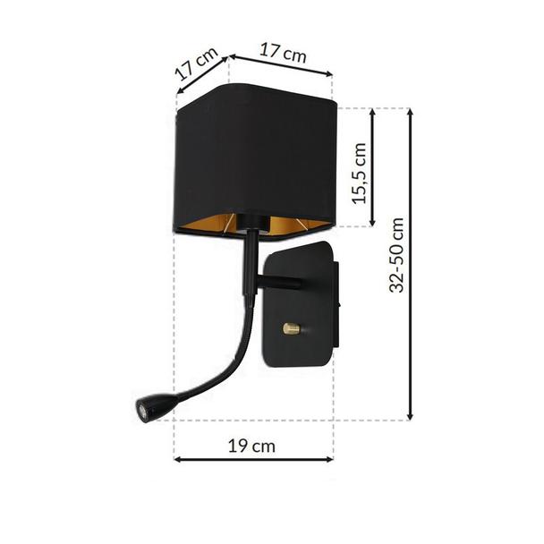 kinkiet Napoli E27 + LED 1W 90lm 4000K czarno/złoty ML6366 Milagro
