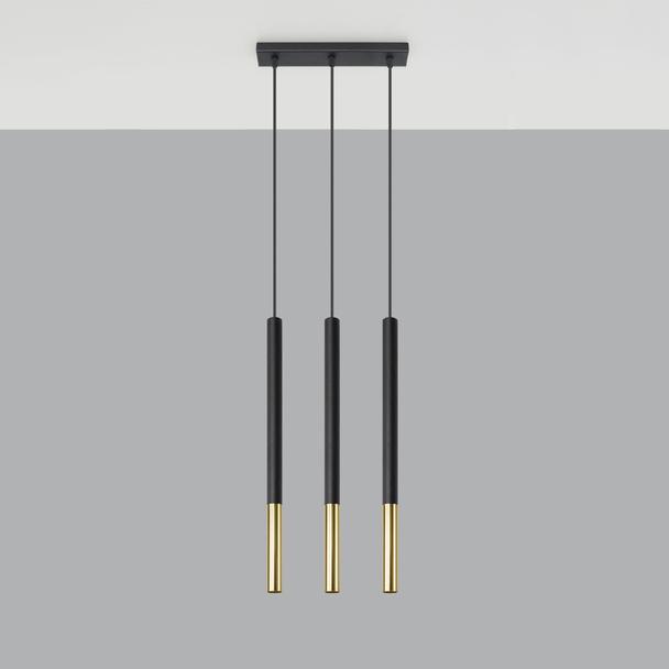 Lampa wisząca MOZAICA 3L czarny/złoto
