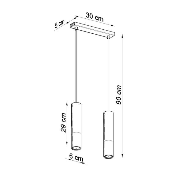Sollux Lampa wisząca LOOPEZ 2 czarny/złoty SL.0953