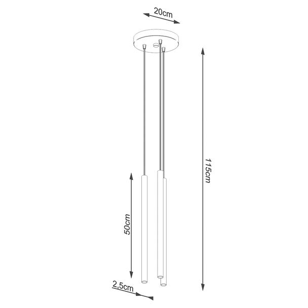 Sollux Lampa wisząca PASTELO 3P złota SL.1172