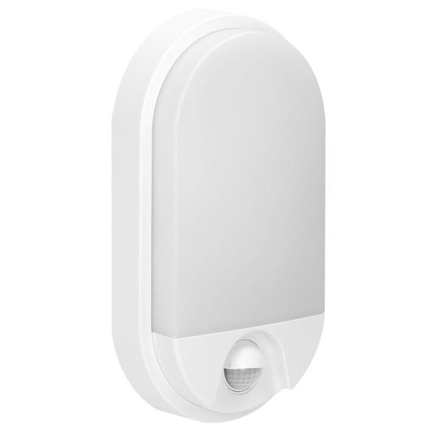 NEFRYT LED 10W, oprawa ogrodowa z czujnikiem ruchu 140st, 850lm, IP54, 4000K, biała AD-OP-6110WLPMR4 ORNO