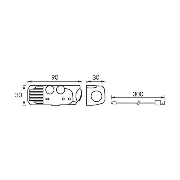 Latarka czołowa czołówka LUME LED 1W+3W 80+240 lm 6500K b. zimna USB-C 800 mAh 100%->50% 04868 IDEUS