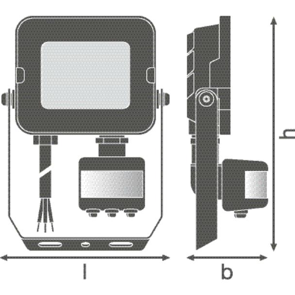 Naświetlacz FLOOD COMPACT SENSOR V 10W 840 SYM 100 black