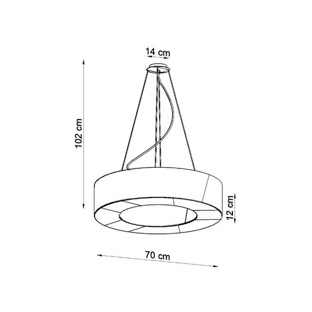 Sollux Żyrandol SATURNO SLIM 70 czarny SL.0754