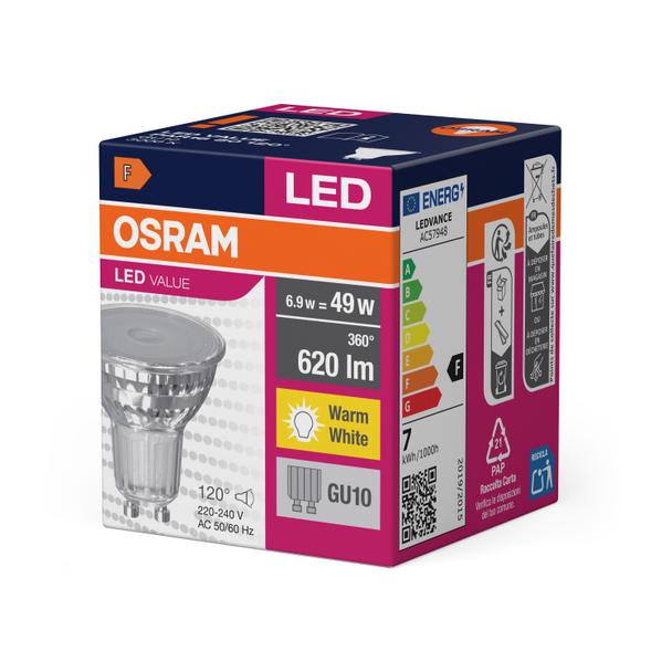 Lampa LED VALUE non-dim PAR16 80 120° 6,9W 830 GU10
