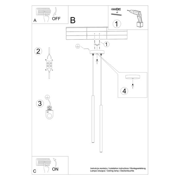 Sollux Lampa wisząca PASTELO 2 złota SL.1305
