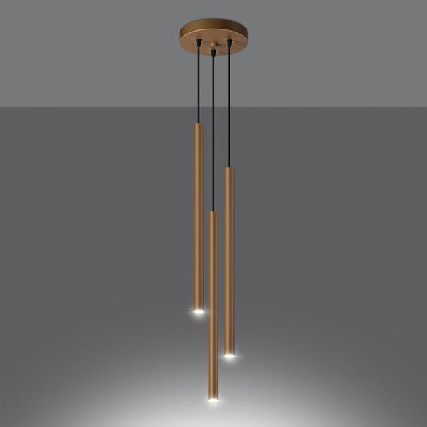 Sollux Lampa wisząca PASTELO 3P złota SL.1172