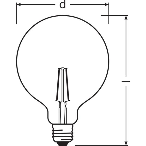 Lampa LED Vintage 1906 CL GLOBE125 Filament szkło przezroczyste GOLD 22 non-dim 2,5W 825 E27