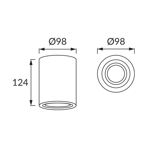 Oprawa natynkowa downlight złota HARY C GU10 GOLDEN STRUHM 04238 IDEUS