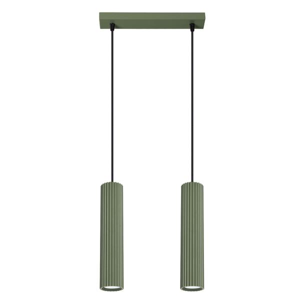 Sollux Lampa wisząca KARBON 2 zielona oliwka SL.1612