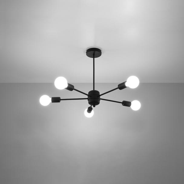 Sollux Żyrandol LANGO 5 czarny SL.1022