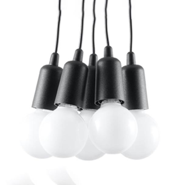 Sollux Lampa wisząca DIEGO 5 czarna SL.0574