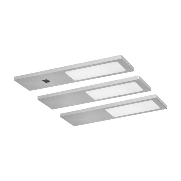 PLANA zestaw 3 lamp podszafkowych LED, 3x4W, 3x240lm, 4000K, z włącznikiem bezdotykowym, szare AD-OM-6477L4/G ORNO