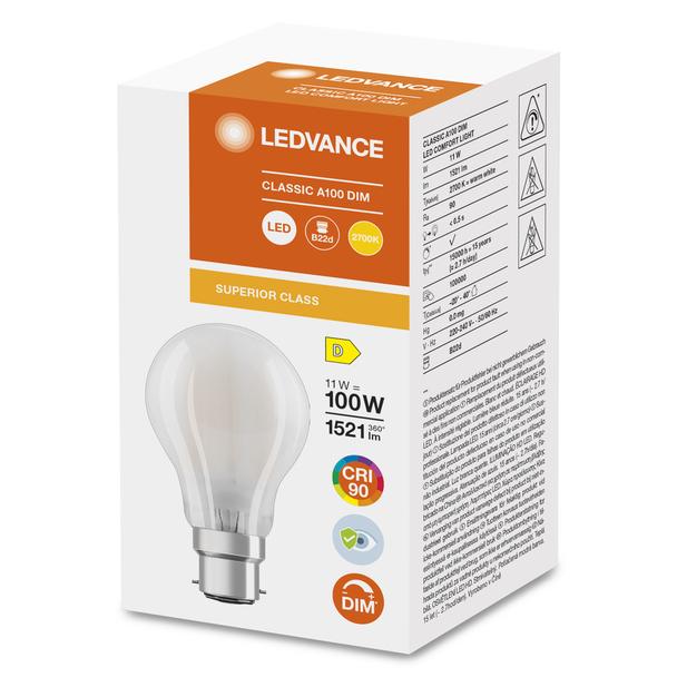Lampa LED SUPERIOR DIM Classic szkło matowe 11W 927 B22