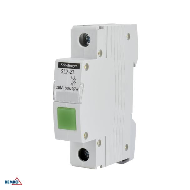 LAMPKA SYGNALIZACYJNA LED SL7 ZIELONA SCHELINGER S-A15-SL7-ZI BEMKO