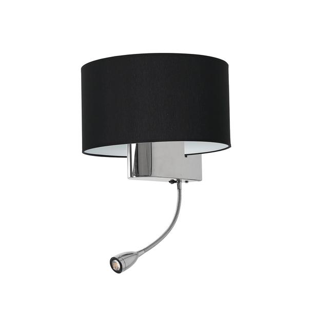 kinkiet Casino E27 + LED 1W 4000K czarny/chrom ML6378 Milagro