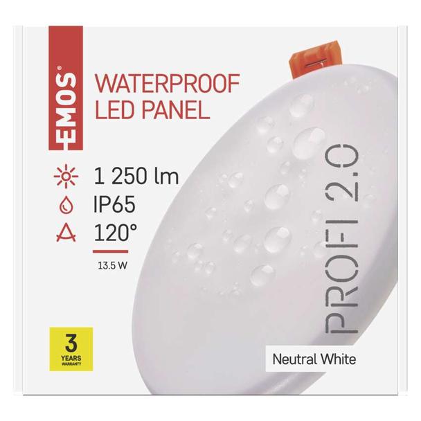 Panel LED wpuszczany okrągły 13,5W IP65 neutralna biel ZV1142 EMOS