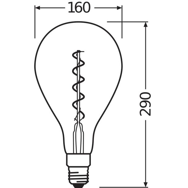 Lampa LED Vintage 1906 CL A160 Filament szkło przezroczyste GOLD 28 dim 5W 820 E27