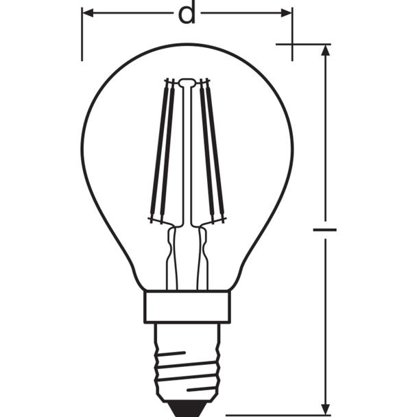 Lampa LED Vintage 1906 CL P Filament szkło przezroczyste GOLD 35 non-dim 4W 825 E14