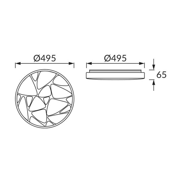 Plafoniera SMD LED MINERAL LED C 48W 03726 IDEUS