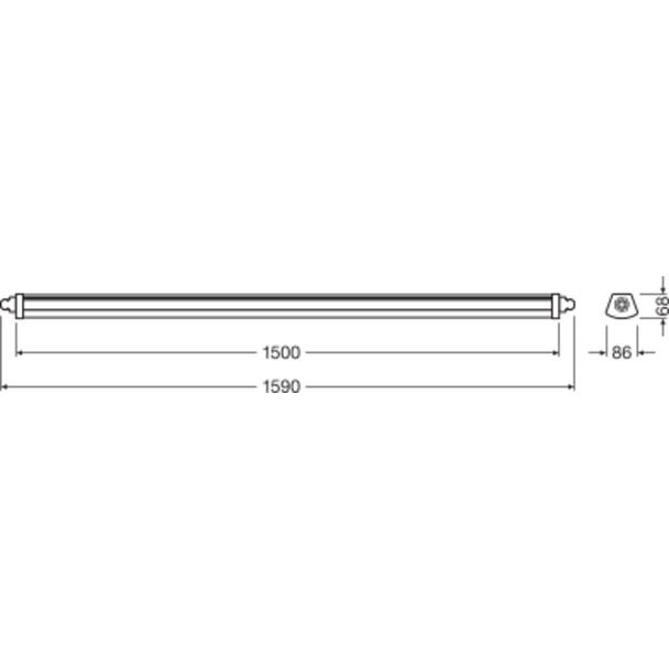 Oprawa DAMP PROOF LED COMPACT 1500 31W 3000K GR IP66