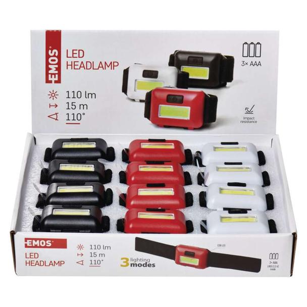 Latarka czołowa LED COB 1W 110 lm 15m 3× AAA P3538 EMOS