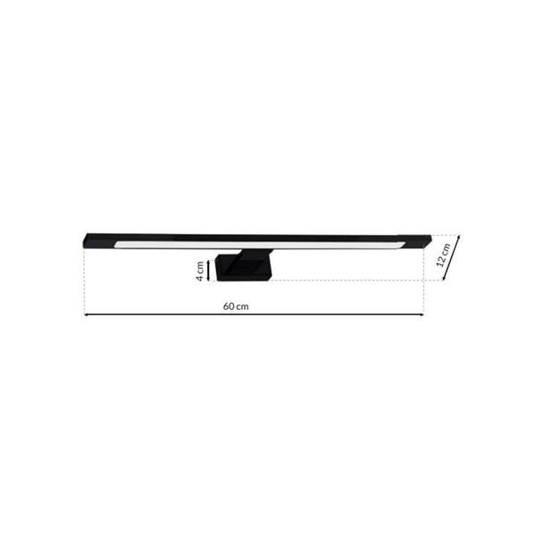 kinkiet łazienkowy nad lustro LED Shine Black 12W 840lm 4000K IP44 ML5570 Milagro